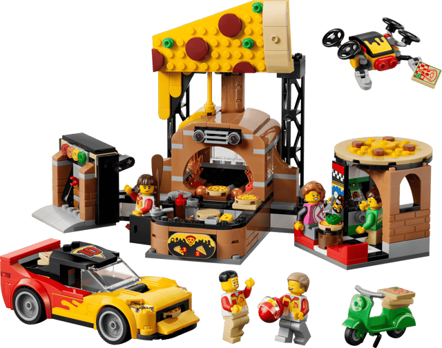 LEGO La pizzeria et ses véhicules de livraison (60496)