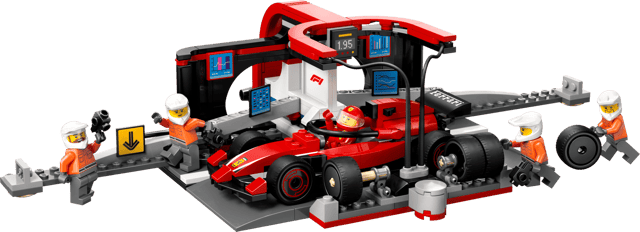 LEGO F1 Pit Stop & Pit Crew with Ferrari Car (60443)